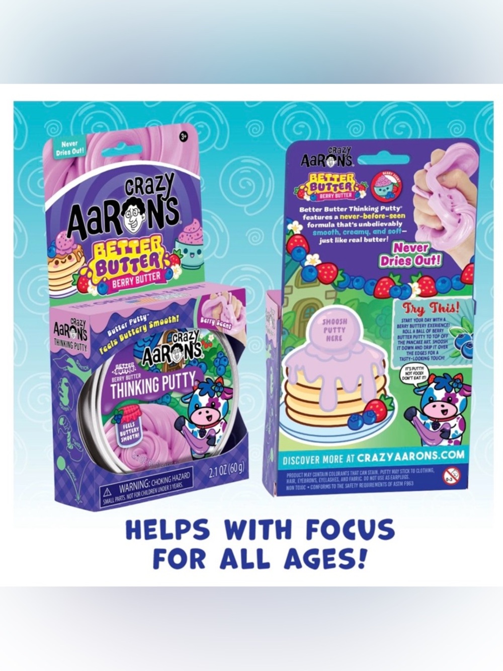 Crazy Aaron's Better Butter Thinking Putty - Berry Lavender Purple